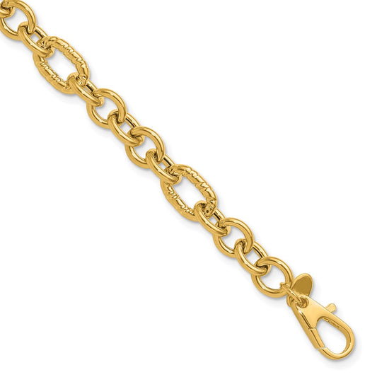 14K Yellow Gold Polished Fancy Link Bracelet