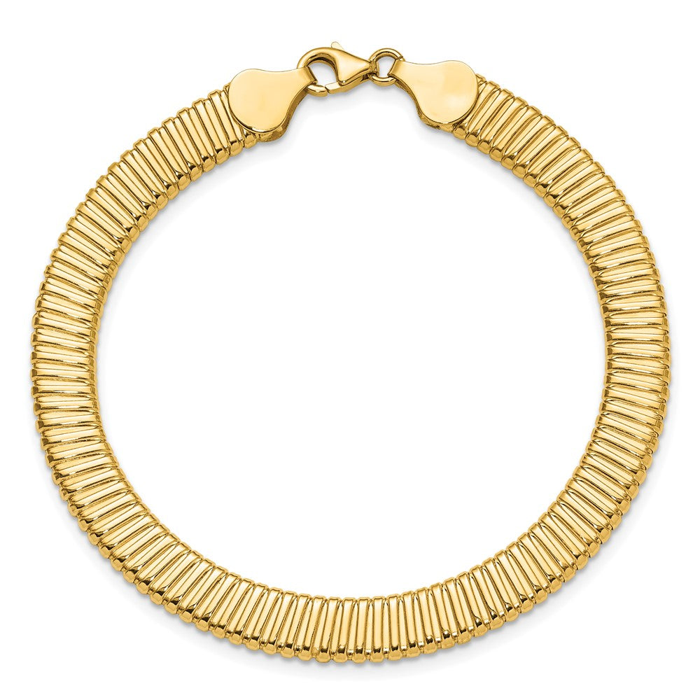 14K Yellow Gold Polished Ridged Bracelet