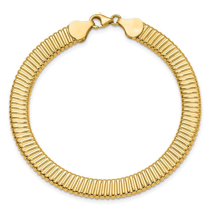 14K Yellow Gold Polished Ridged Bracelet
