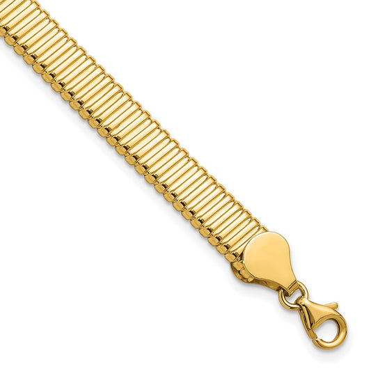 14K Yellow Gold Polished Ridged Bracelet