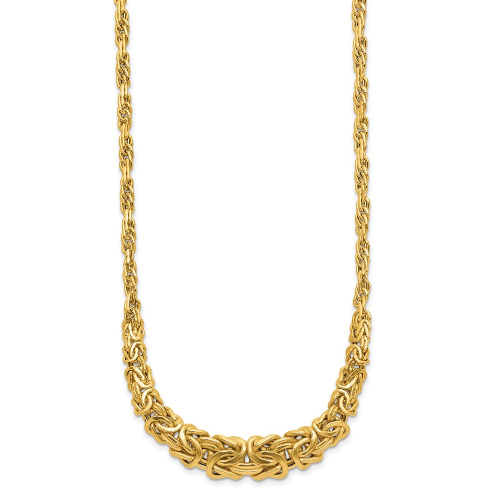 14K Yellow Gold Polished Byzantine Graduated Necklace