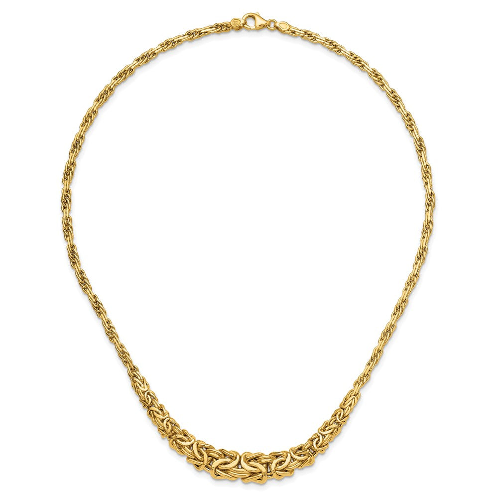 14K Yellow Gold Polished Byzantine Graduated Necklace