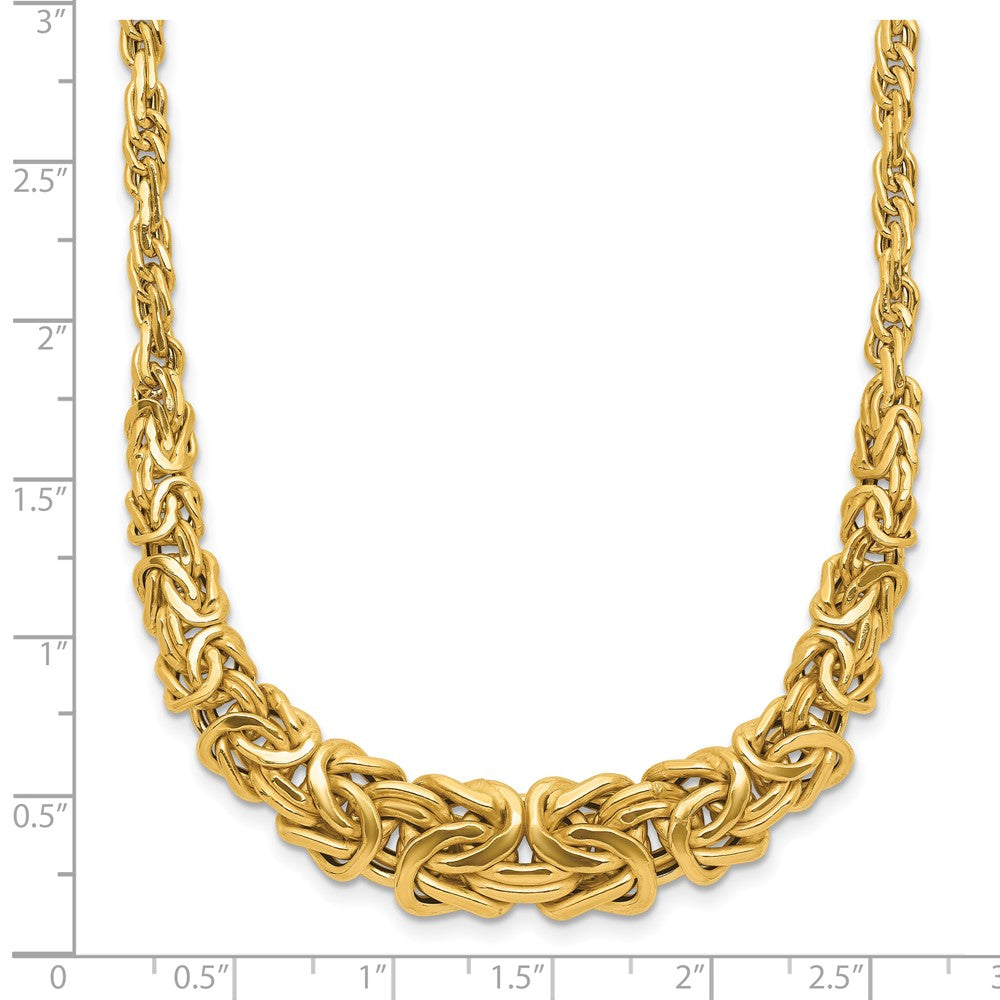 14K Yellow Gold Polished Byzantine Graduated Necklace