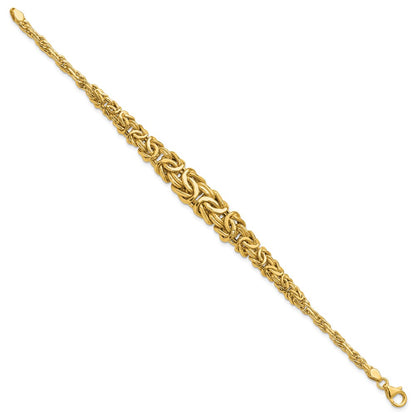 14K Yellow Gold Polished Byzantine Graduated Bracelet