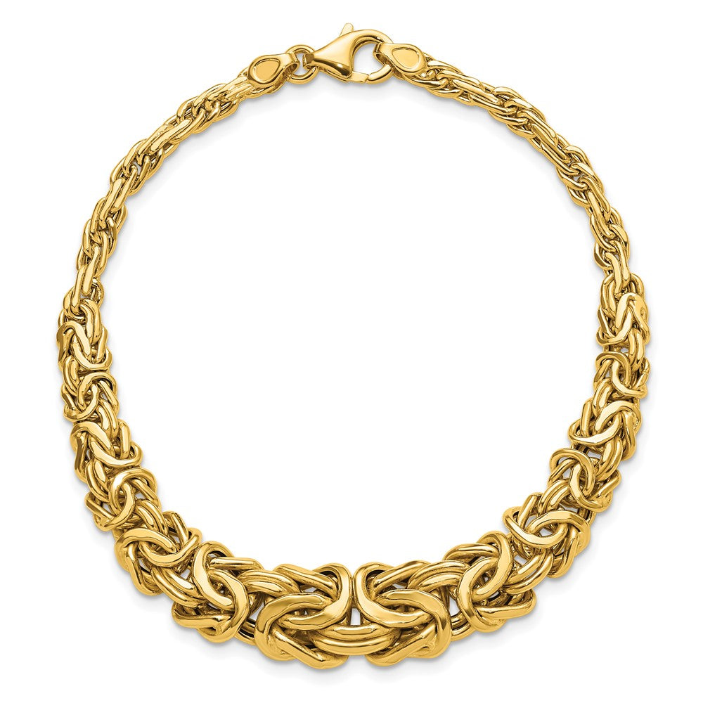 14K Yellow Gold Polished Byzantine Graduated Bracelet
