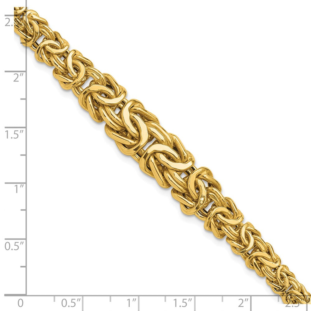14K Yellow Gold Polished Byzantine Graduated Bracelet