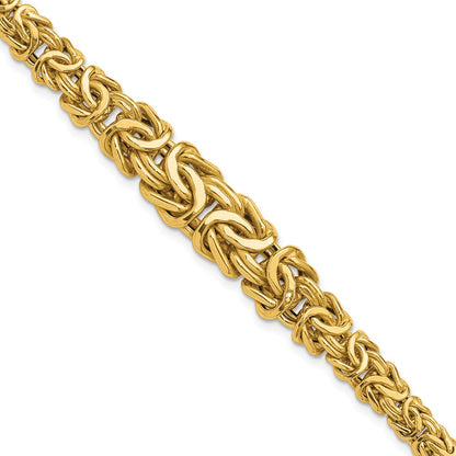 14K Yellow Gold Polished Byzantine Graduated Bracelet