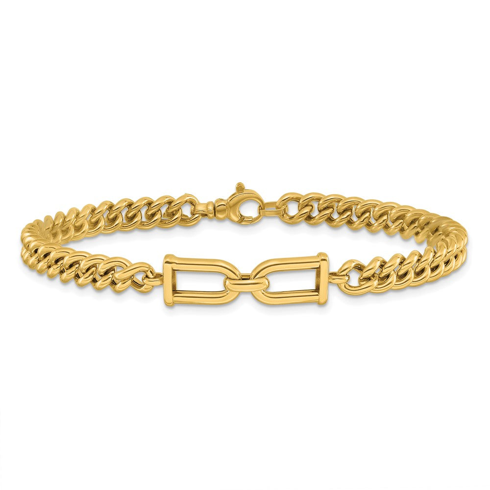 14K Yellow Gold Polished Fancy Link Bracelet