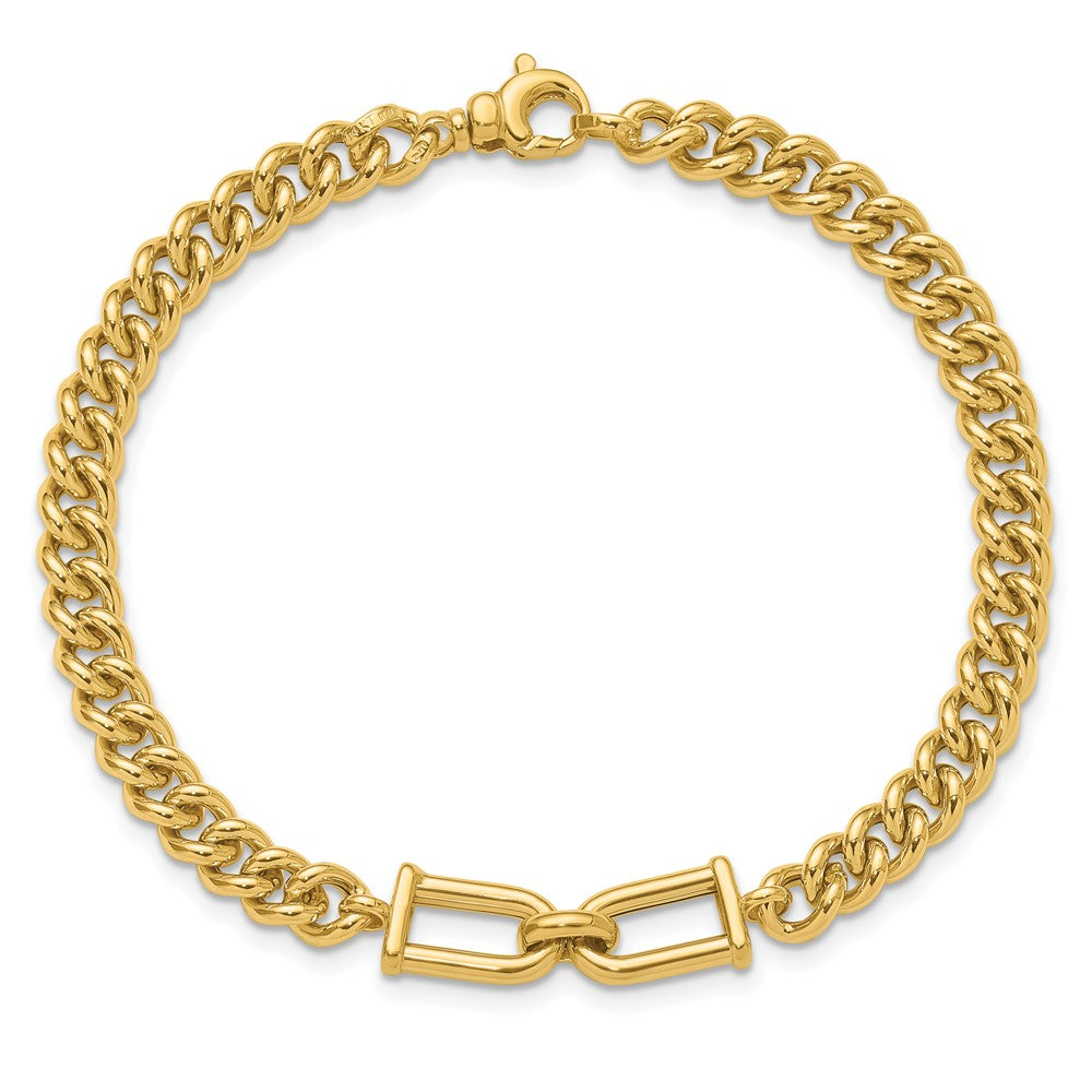 14K Yellow Gold Polished Fancy Link Bracelet