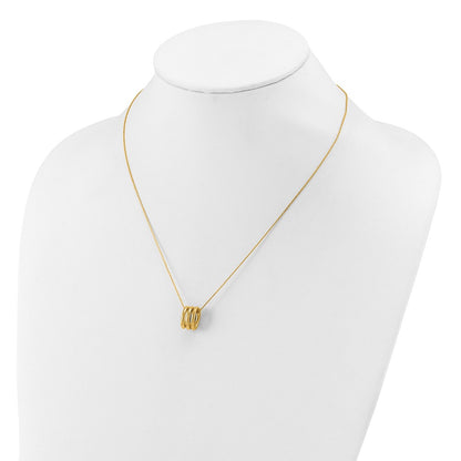 14K Yellow Gold Polished Oval Links With 2In Ext. Necklace