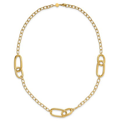 14K Yellow Gold Polished Fancy Link Necklace
