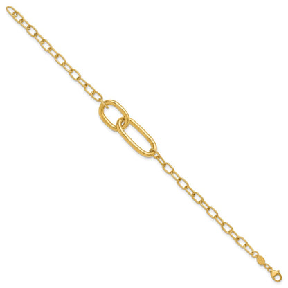 14K Yellow Gold Polished Fancy Link Bracelet