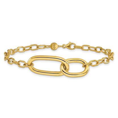 14K Yellow Gold Polished Fancy Link Bracelet