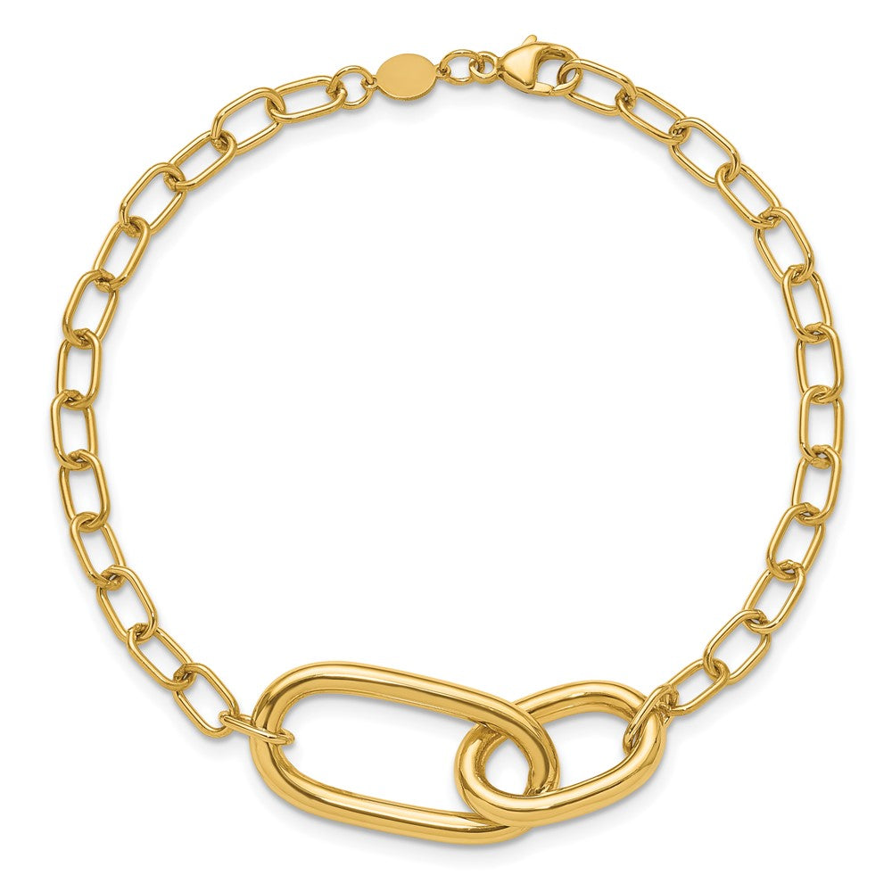 14K Yellow Gold Polished Fancy Link Bracelet