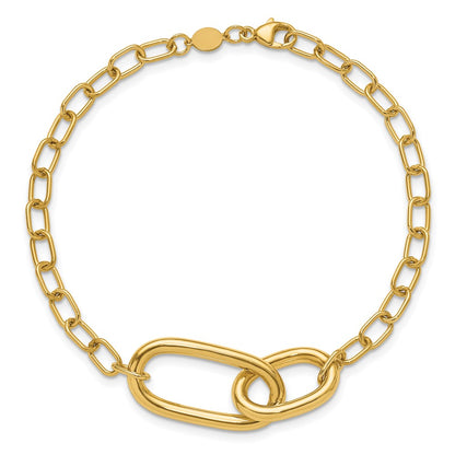 14K Yellow Gold Polished Fancy Link Bracelet