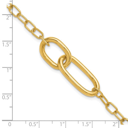 14K Yellow Gold Polished Fancy Link Bracelet