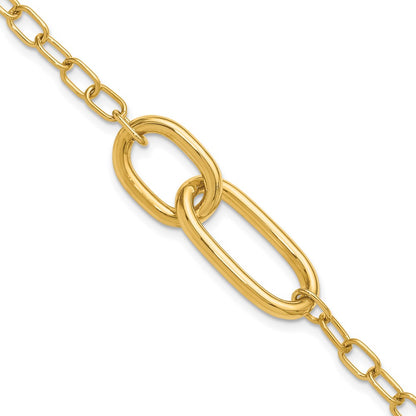 14K Yellow Gold Polished Fancy Link Bracelet