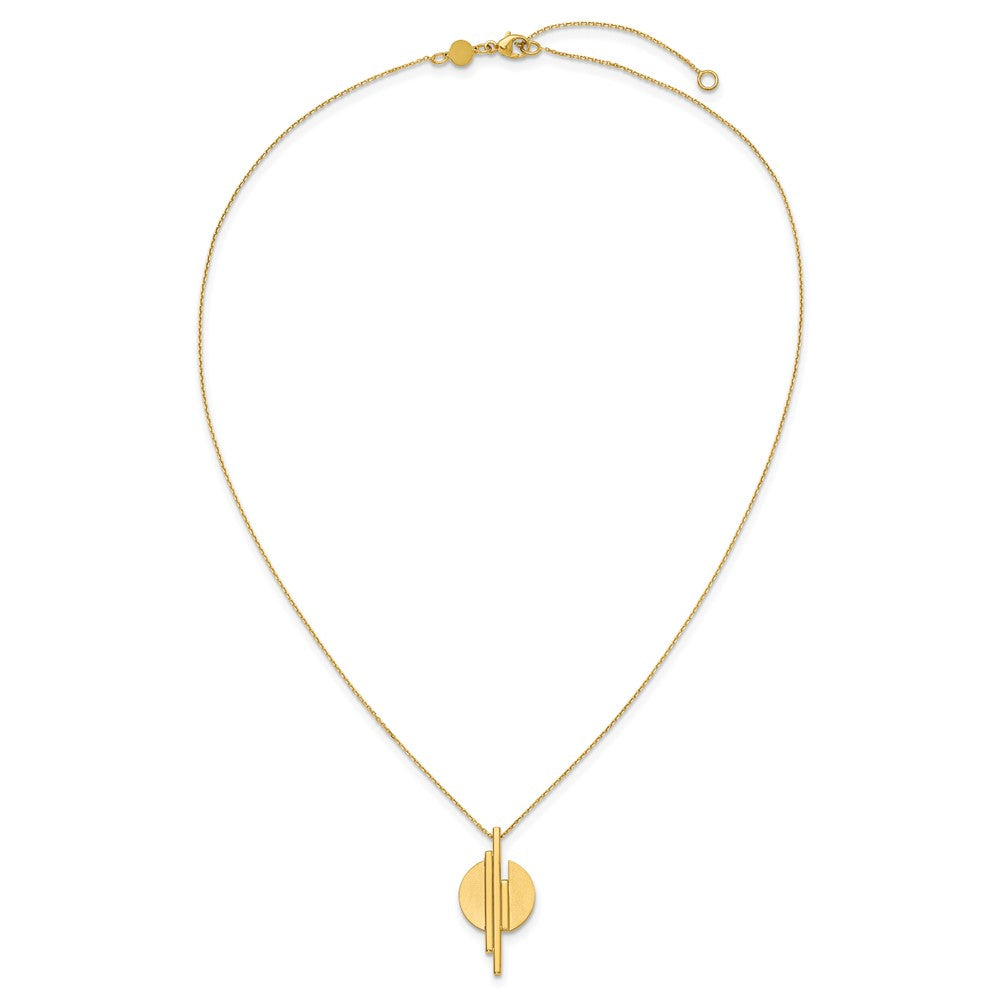 14K Yellow Gold Polished And Brushed With 2In Ext. Necklace