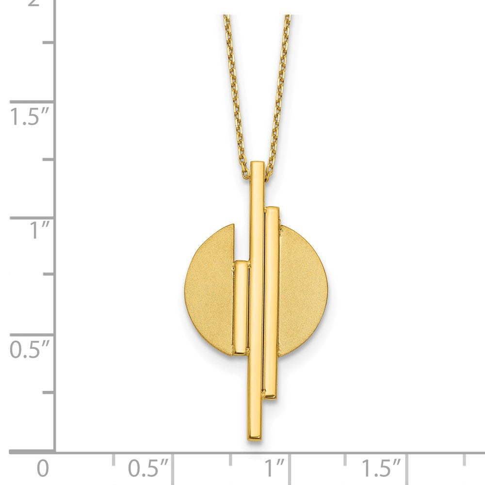 14K Yellow Gold Polished And Brushed With 2In Ext. Necklace