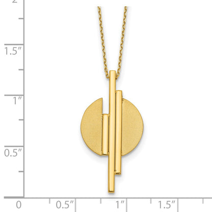 14K Yellow Gold Polished And Brushed With 2In Ext. Necklace