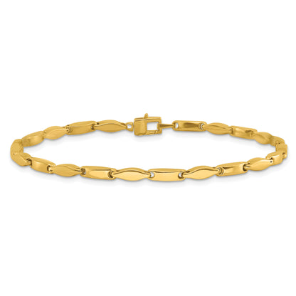 14K Yellow Gold Polished Fancy Link Bracelet