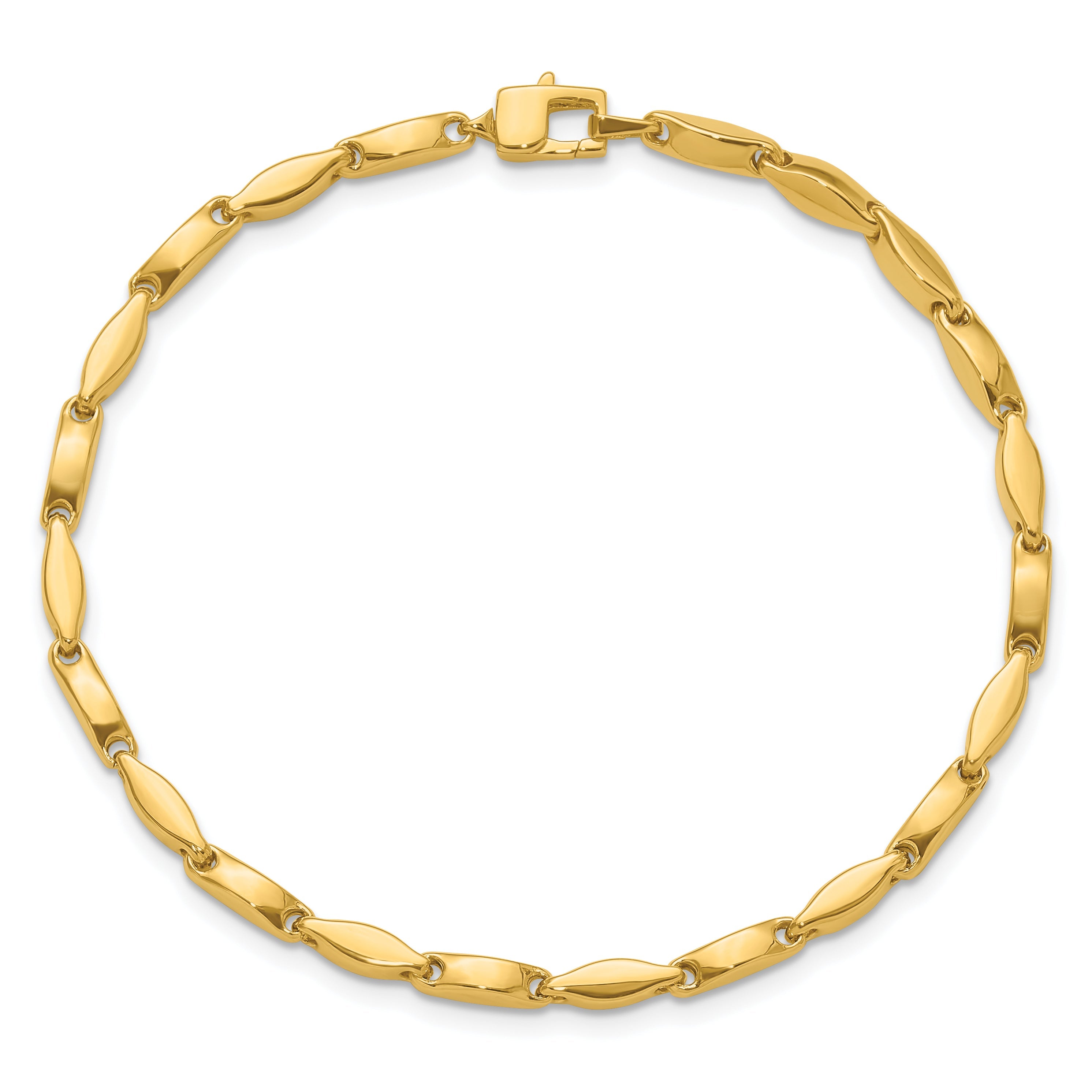 14K Yellow Gold Polished Fancy Link Bracelet