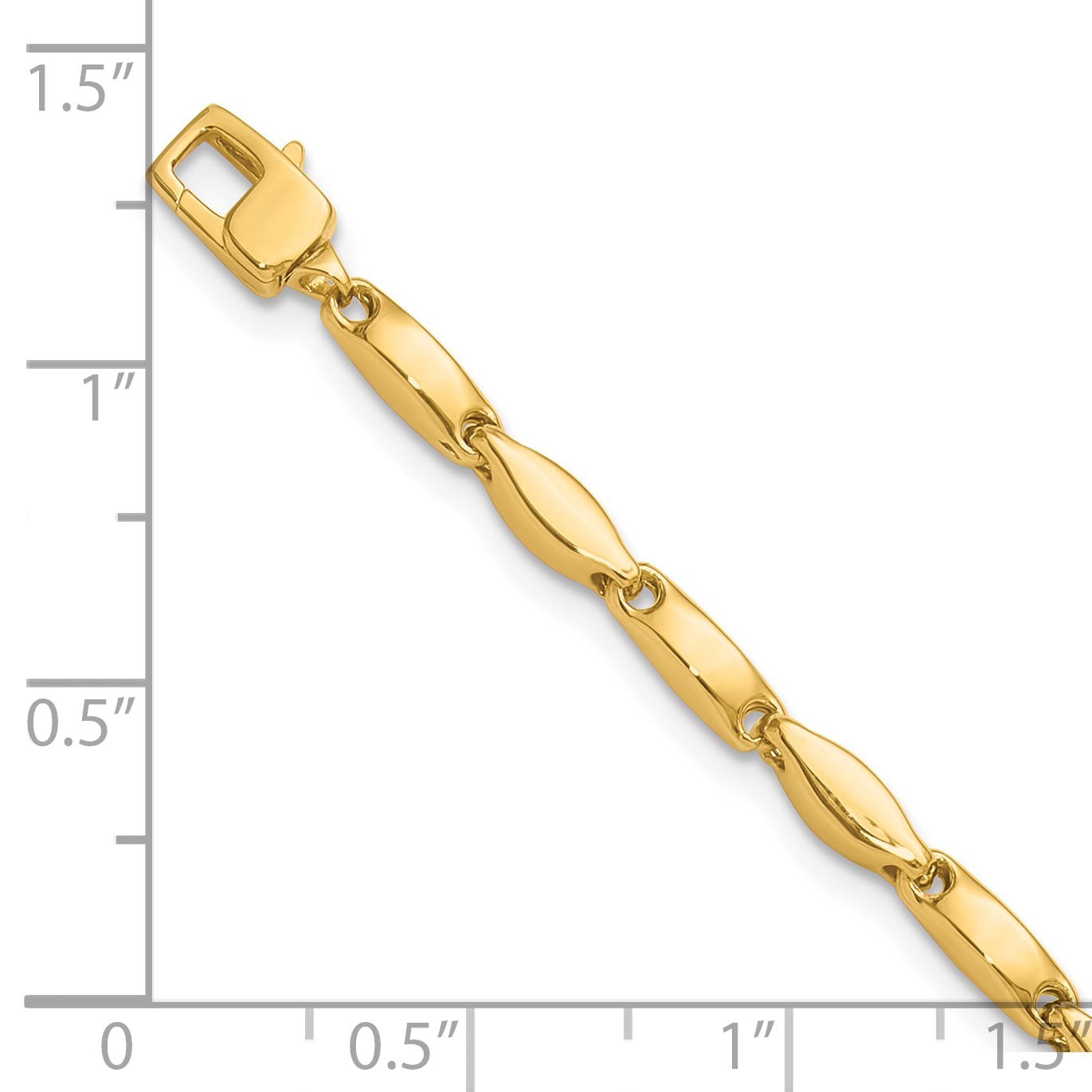 14K Yellow Gold Polished Fancy Link Bracelet