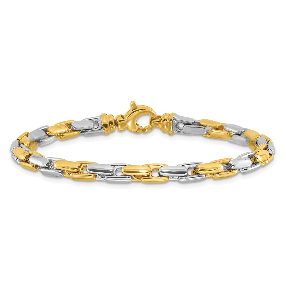 14K Two Tone Polished Fancy Link Bracelet