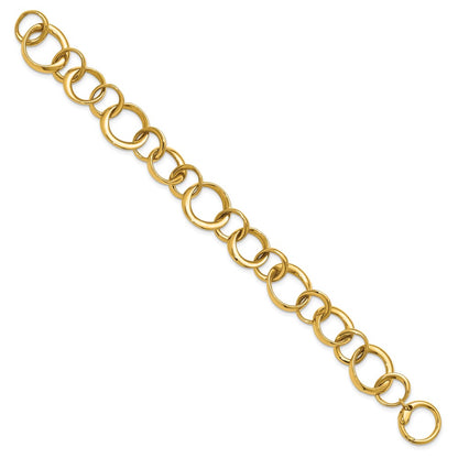 14K Yellow Gold Polished Circle Links Bracelet