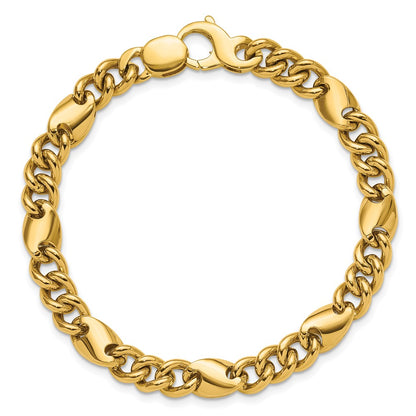 14K Yellow Gold Polished Fancy Link Bracelet