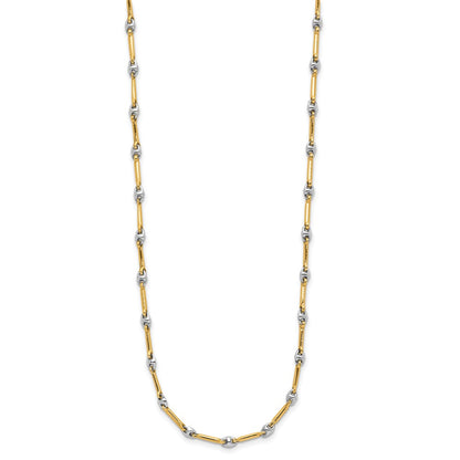 14K Two Tone Polished Fancy Link Necklace