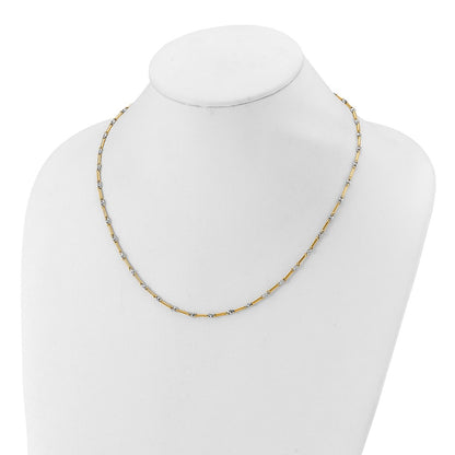 14K Two Tone Polished Fancy Link Necklace