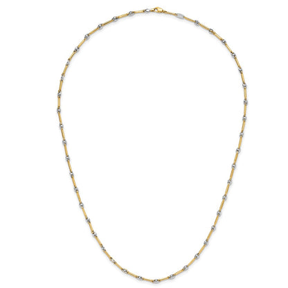 14K Two Tone Polished Fancy Link Necklace