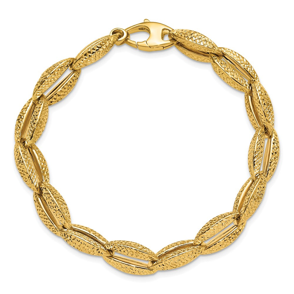 14K Yellow Gold Polished Fancy Link Bracelet