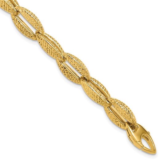 14K Yellow Gold Polished Fancy Link Bracelet