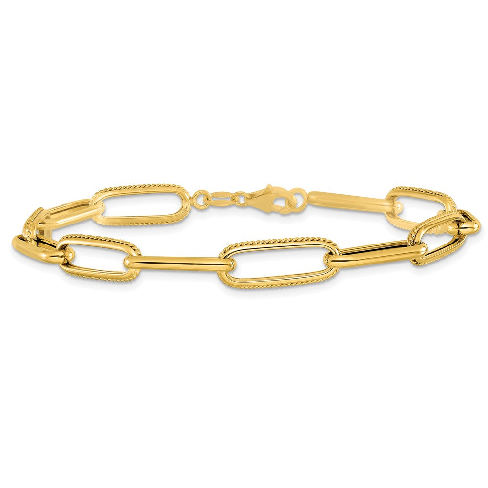 14K Yellow Gold Polished Fancy Link Bracelet