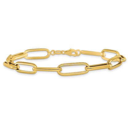 14K Yellow Gold Polished Fancy Link Bracelet