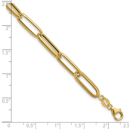 14K Yellow Gold Polished Fancy Link Bracelet