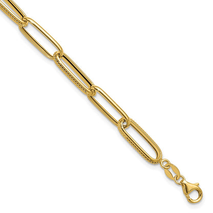14K Yellow Gold Polished Fancy Link Bracelet