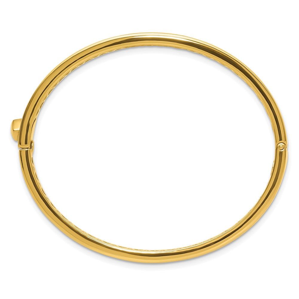 14K Yellow Gold Polished Hinged Bangle