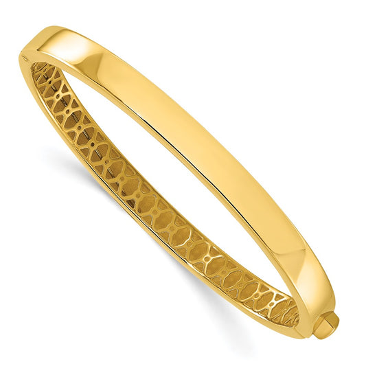 14K Yellow Gold Polished Hinged Bangle
