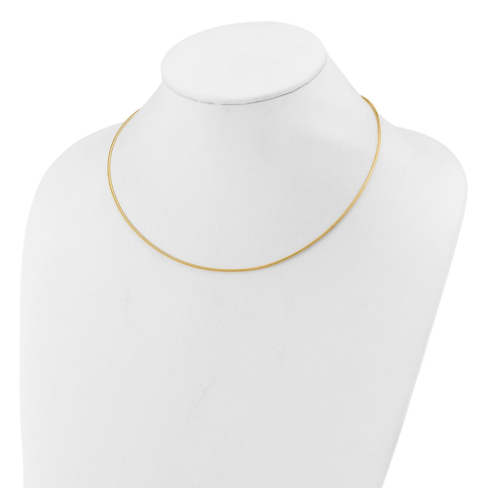 14K Two Tone Polished Reversible With 2In Ext. Necklace