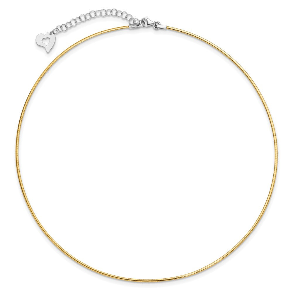 14K Two Tone Polished Reversible With 2In Ext. Necklace