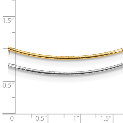 14K Two Tone Polished Reversible With 2In Ext. Necklace