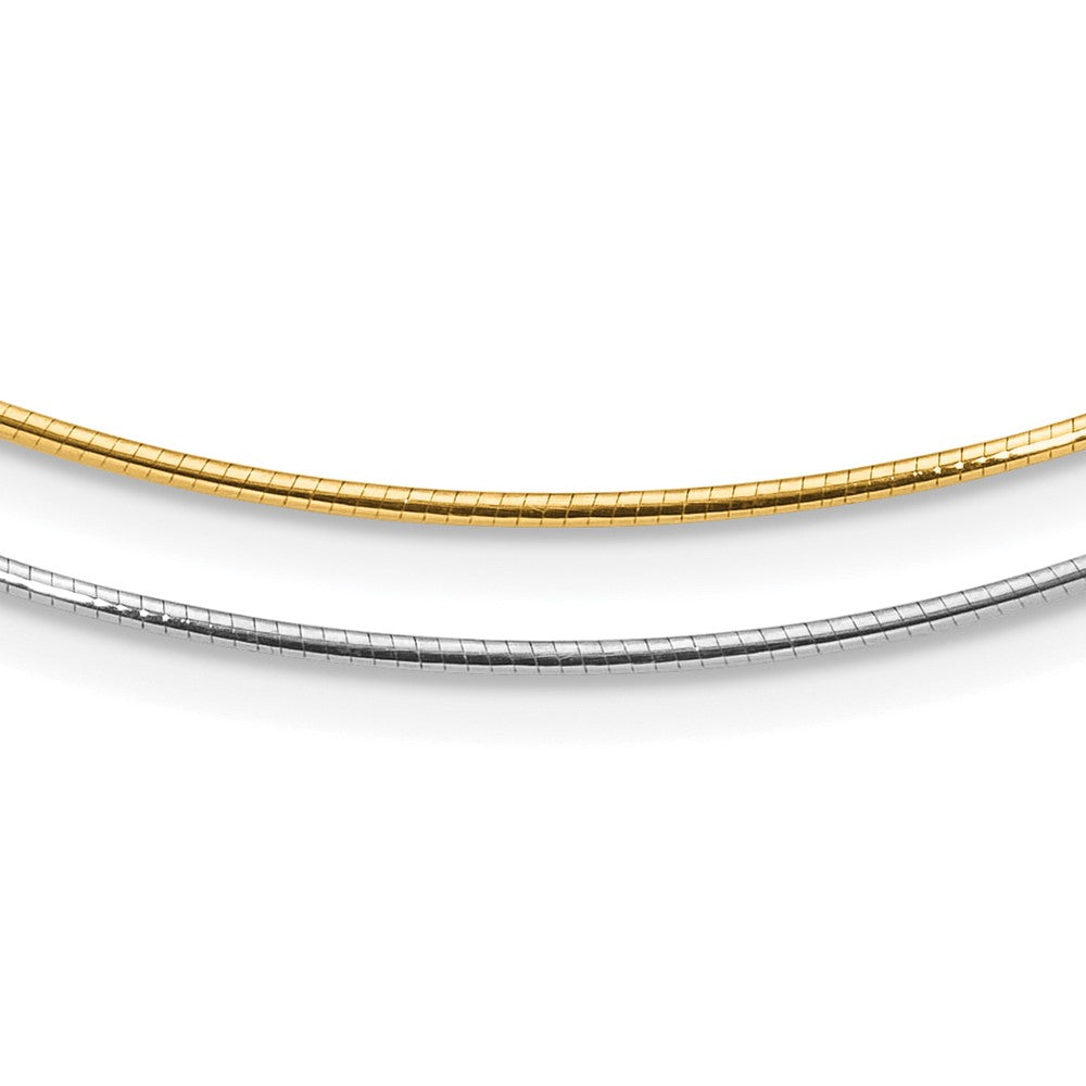 14K Two Tone Polished Reversible With 2In Ext. Necklace