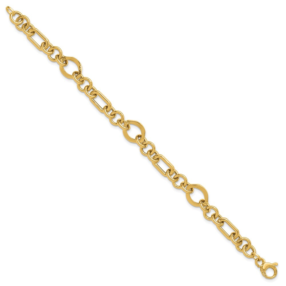 14K Yellow Gold Polished Fancy Link Bracelet