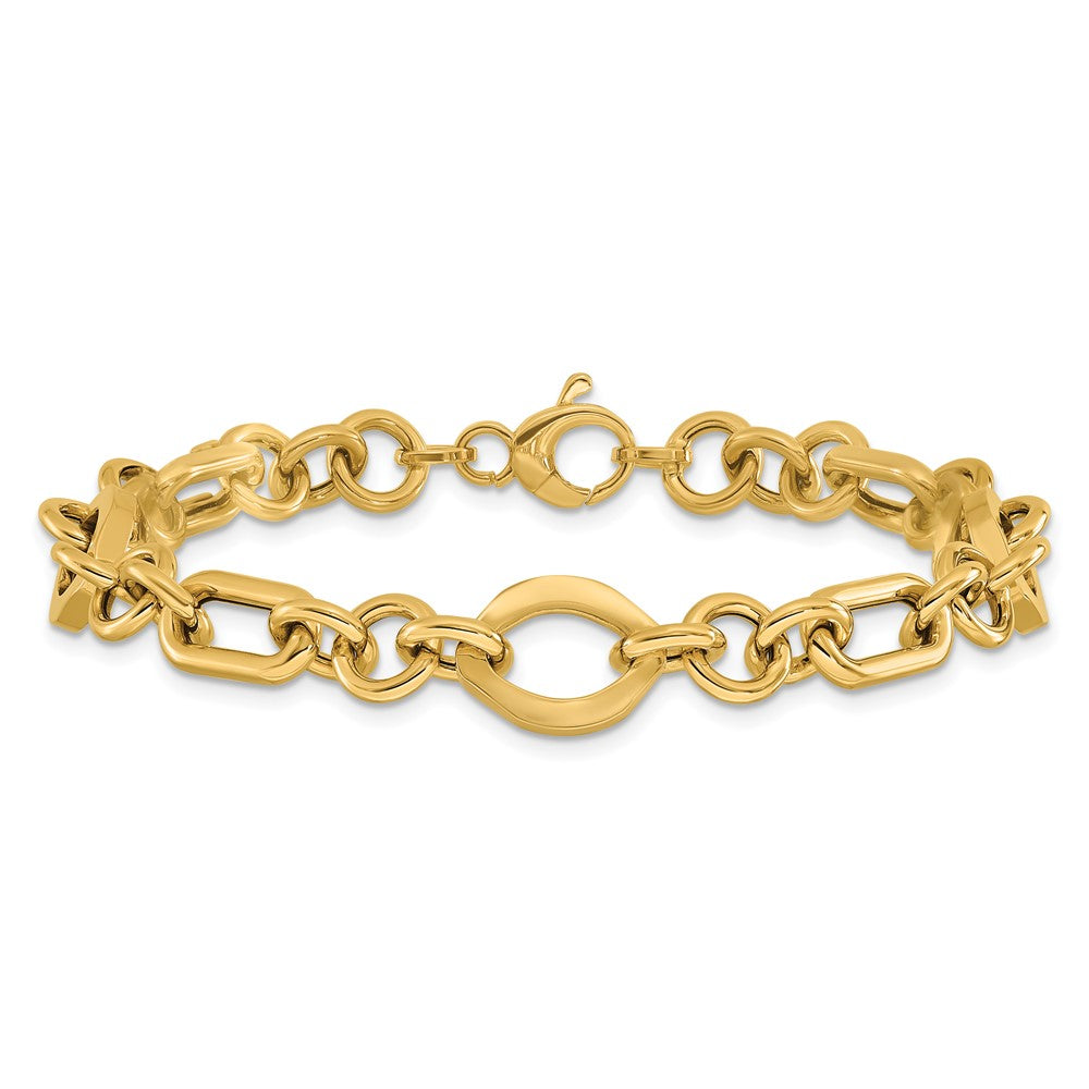 14K Yellow Gold Polished Fancy Link Bracelet