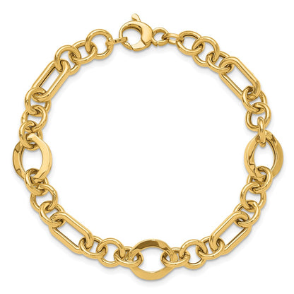 14K Yellow Gold Polished Fancy Link Bracelet
