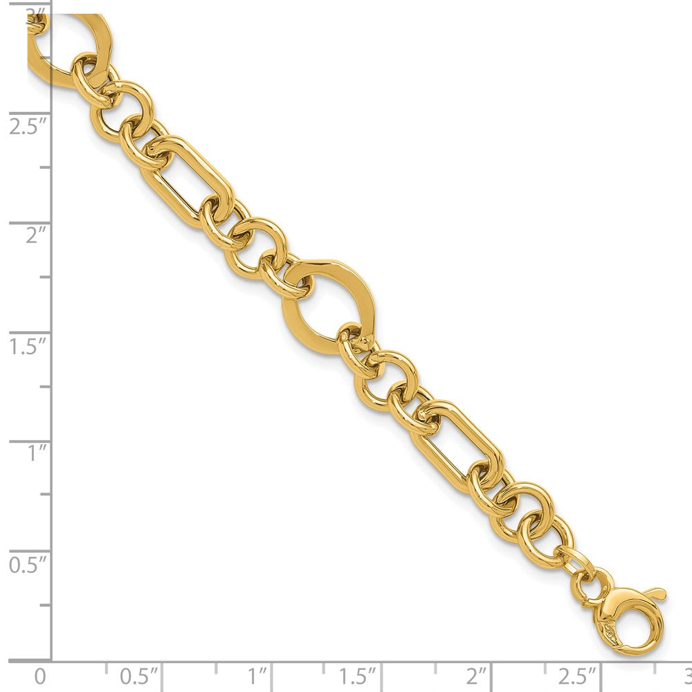 14K Yellow Gold Polished Fancy Link Bracelet