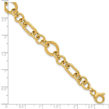 14K Yellow Gold Polished Fancy Link Bracelet